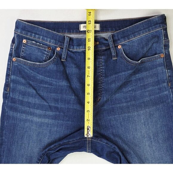 Madewell Size 32X26 Womens Cali Demi Boot Blue Denim Embroidered Logo Jeans - Picture 2 of 12